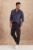 Seager Navy - Slim Fit - Single Cuff