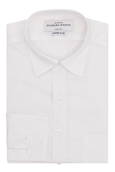 Catlins Linen White - Slim Fit