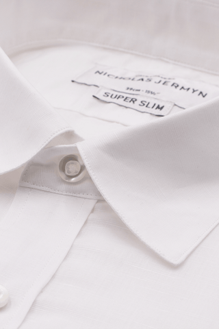 Catlins Linen White - Slim Fit