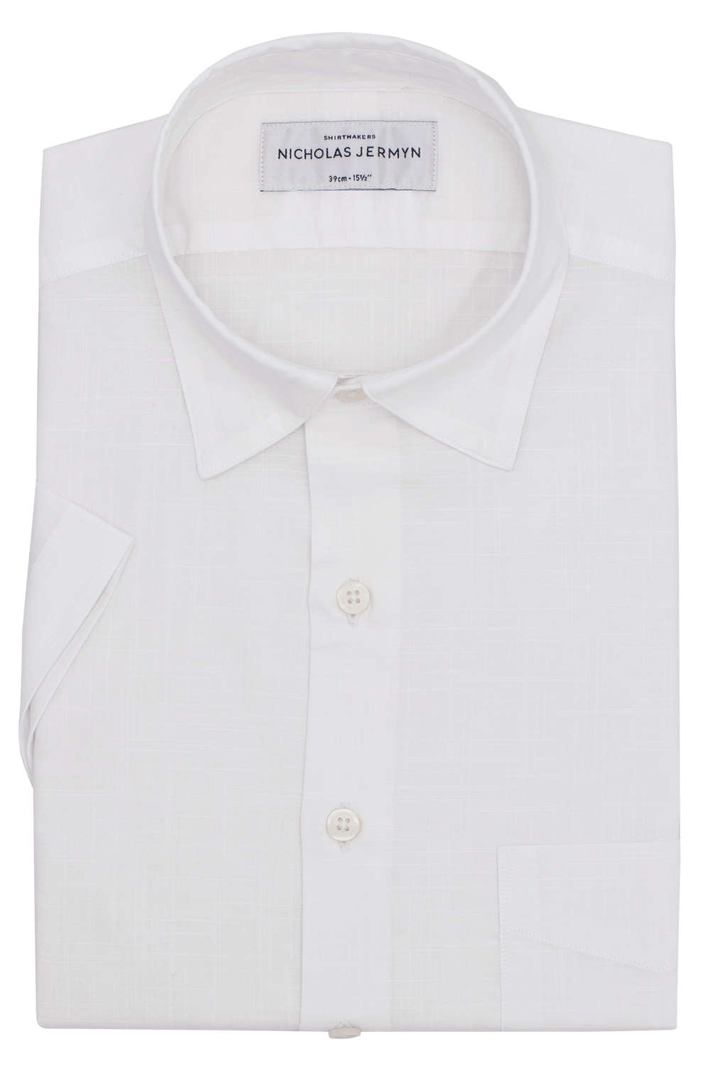 Spencer Linen White - Short Sleeved - Slim Fit