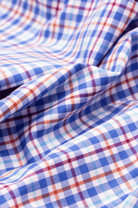 Mackelvie Check Blue - Slim Fit - Single Cuff